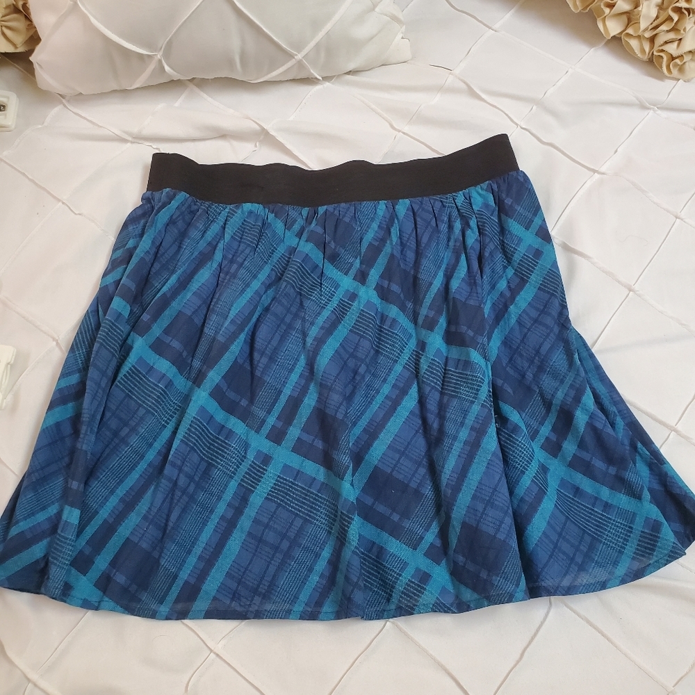 2 for 20* Like new Energie blue Plaid skirt